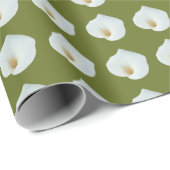 Witte Calla Lily Bloem Achtertuin Foto Cadeaupapier (Rol Hoek)