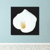 Witte Calla Lily Bloem Achtertuin Foto Canvas Afdruk (Insitu (Houten vloer))