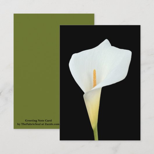 Witte Calla Lily Bloem Achtertuin Foto Kaart (Voorkant / Achterkant)