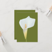 Witte Calla Lily Bloem Achtertuin Foto Kaart (Voorkant / Achterkant in situ)