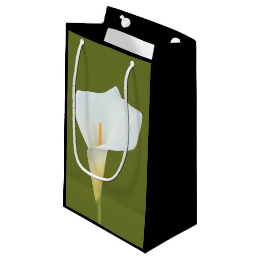 Witte Calla Lily Bloem Achtertuin Foto Klein Cadeauzakje (Voorkant Gekanteld)