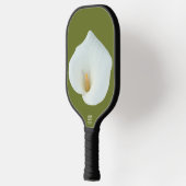 Witte Calla Lily Bloem Achtertuin Foto Pickleball Paddle (Links)