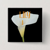 Witte Calla Lily Bloem Achtertuin Foto Vierkante Button 5,1 Cm (Voorkant)