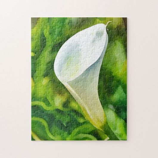 Witte Calla Lily Bloem Art Puzzel (Verticaal)