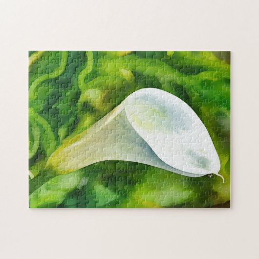 Witte Calla Lily Bloem Art Puzzel Legpuzzel (Horizontaal)