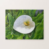 Witte Calla Lily Bloem in Tuin Kunst Puzzel Legpuzzel (Horizontaal)