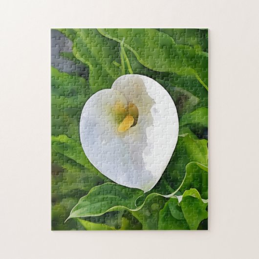 Witte Calla Lily Bloem in Tuin Kunst Puzzel Legpuzzel (Verticaal)