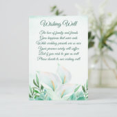 Witte Calla Lily Bloemen Bruiloft Wishing Well Kaa Informatiekaartje (Staand voorkant)