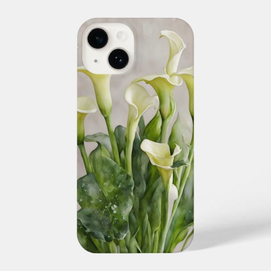 Witte Calla Lily Bloemen Kunst Telefoon Case iPhone Hoesje (Achterkant)