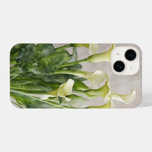 Witte Calla Lily Bloemen Kunst Telefoon Case iPhone Hoesje (Achterkant horizontaal)