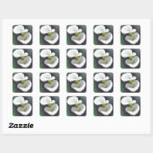 Witte Calla Lily Bloemen Vierkante Sticker (Vel)