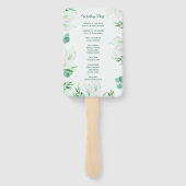 Witte Calla Lily bruiloft ceremonie programma's Handwaaier (Achterkant)