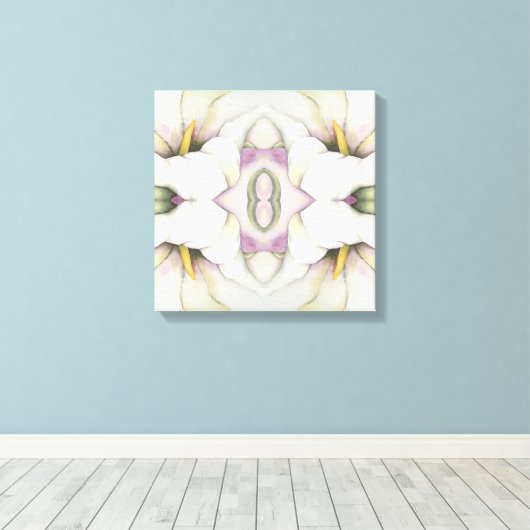Witte Calla Lily Canvas Print (Insitu (Houten vloer))
