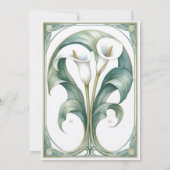Witte Calla Lily Elegance Bruiloft Kaart (Achterkant)