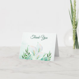 Witte Calla Lily Elegant bedankpas Bedankkaart