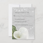 Witte Calla Lily Elegant Bloemen Waterverf RSVP Kaartje (Voorkant)