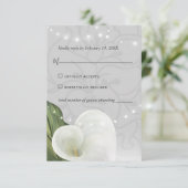 Witte Calla Lily Elegant Bloemen Waterverf RSVP Kaartje (Staand voorkant)