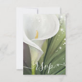 Witte Calla Lily Elegant Bloemen Waterverf RSVP Kaartje (Achterkant)