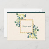 Witte Calla Lily en Eucalyptus Dank je wel Briefkaart (Voorkant / Achterkant)