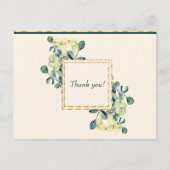 Witte Calla Lily en Eucalyptus Dank je wel Briefkaart (Voorkant)