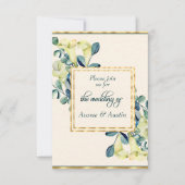 Witte Calla Lily en Eucalyptus Save The Date (Voorkant)