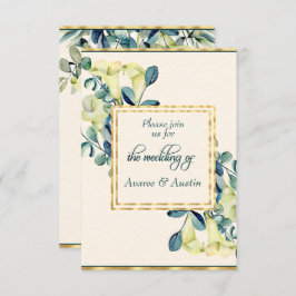Witte Calla Lily en Eucalyptus Save The Date