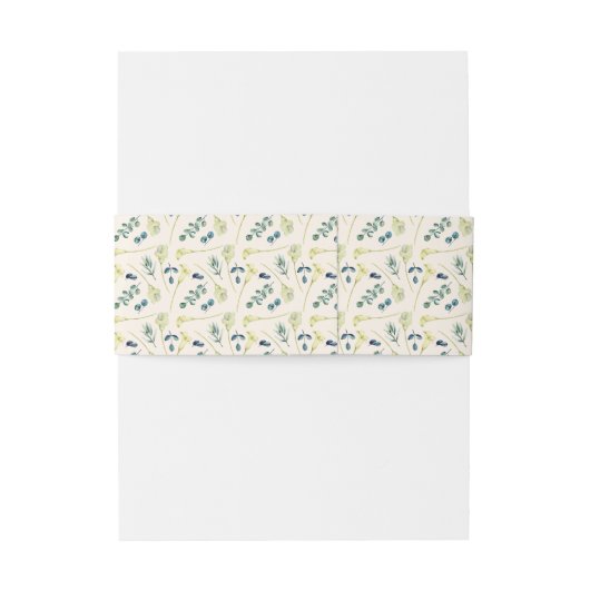 Witte Calla Lily en Eucalyptus Uitnodigingen Wikkel (Achterkant Voorbeeld)