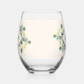 Witte Calla Lily en Eucalyptus Wijnglas Zonder Voet (Rechts)