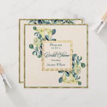 Witte Calla Lily Eucalyptus Ivoor Gouden Douche