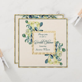 Witte Calla Lily Eucalyptus Ivoor Gouden Douche Kaart