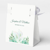 Witte Calla Lily Floral bruiloft Bedankdoosjes (Achterkant)