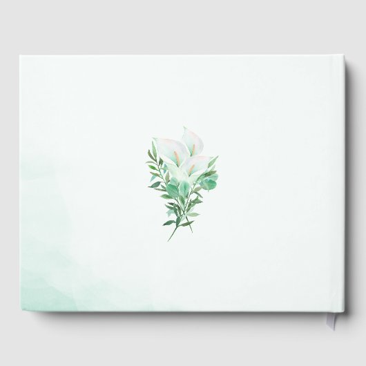 Witte Calla Lily Floral bruiloft Gastenboek (Achterkant)
