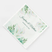 Witte Calla Lily Floral bruiloft servetten (Hoek)