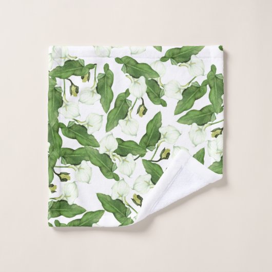 witte Calla Lily Flower Bath-handdoekset Bad Handdoek (Wasdoekje)