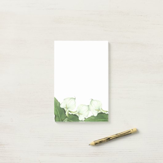 Witte Calla Lily Flowers Post-it Notes (Op bureau)