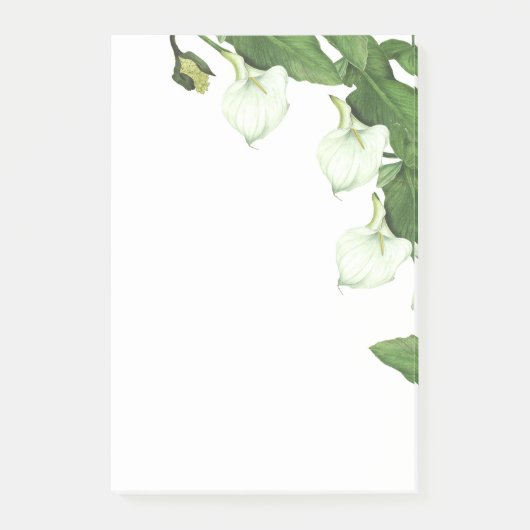 Witte Calla Lily Flowers Post-it Notes (Voorkant)