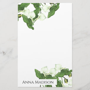  witte Calla Lily Flowers Stationery Briefpapier