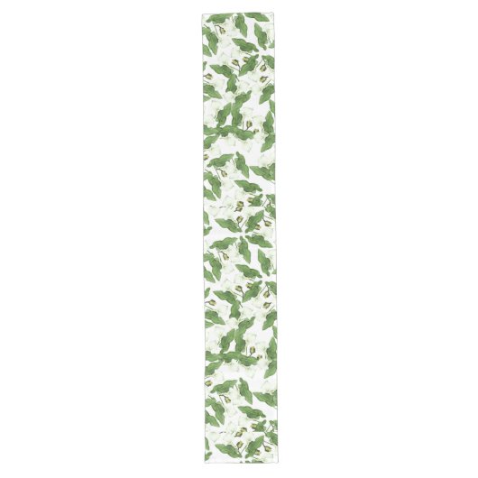  Witte Calla Lily Flowers Table Runner Lange Tafelloper (Voorkant)