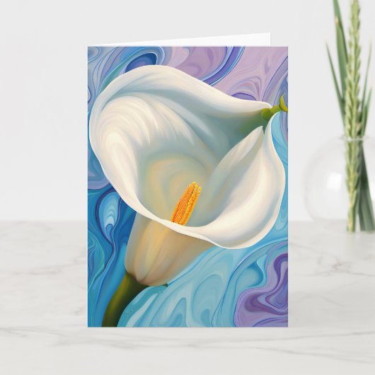 Witte Calla Lily in stijl van Georgia O'Keeffe Kaart (Voorkant)