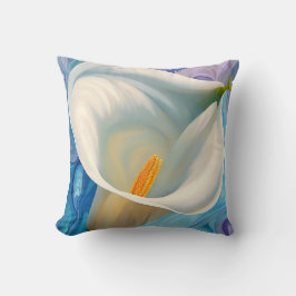 Witte Calla Lily in stijl van Georgia O'Keeffe Kussen