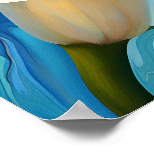 Witte Calla Lily in stijl van Georgia O'Keeffe Poster (Hoek)