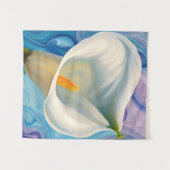 Witte Calla Lily in stijl van Georgia O'Keeffe Wandkleed (Voorkant (horizontaal))