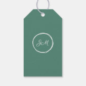 Witte Calla Lily Monogram Bruiloft Favor Labels Cadeaulabel (Achterkant)