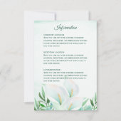 Witte Calla Lily Monogram Weddenschappen Kaarten (Voorkant)