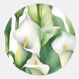 Witte Calla Lily Natuur Ronde Sticker