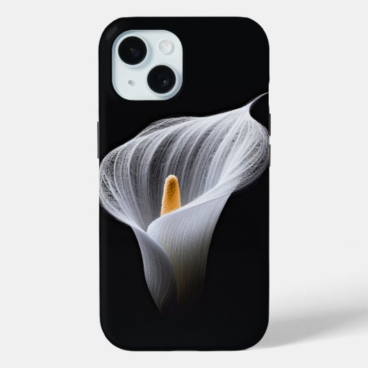 Witte Calla Lily op zwart Case-Mate iPhone Case (Achterkant)