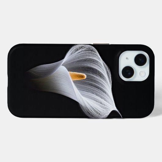Witte Calla Lily op zwart Case-Mate iPhone Case (Achterkant (horizontaal))