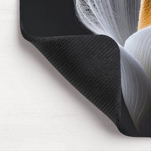 Witte Calla Lily op zwart Muismat (Hoek)