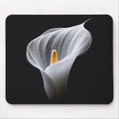 Witte Calla Lily op zwart Muismat (Voorkant)
