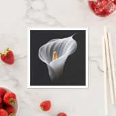 Witte Calla Lily op zwart Servet (Insitu)